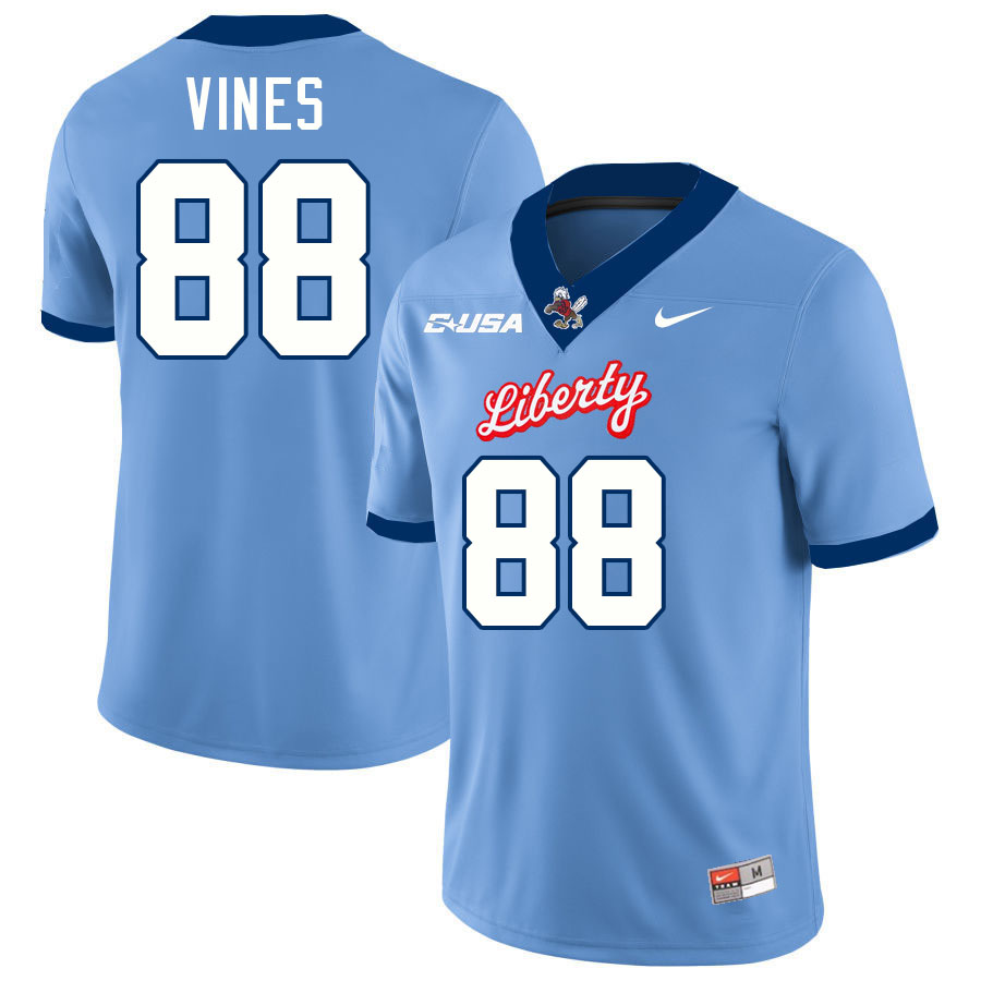 Liberty Flames #88 Carson Vines College Football Jerseys Stitched-Light Blue